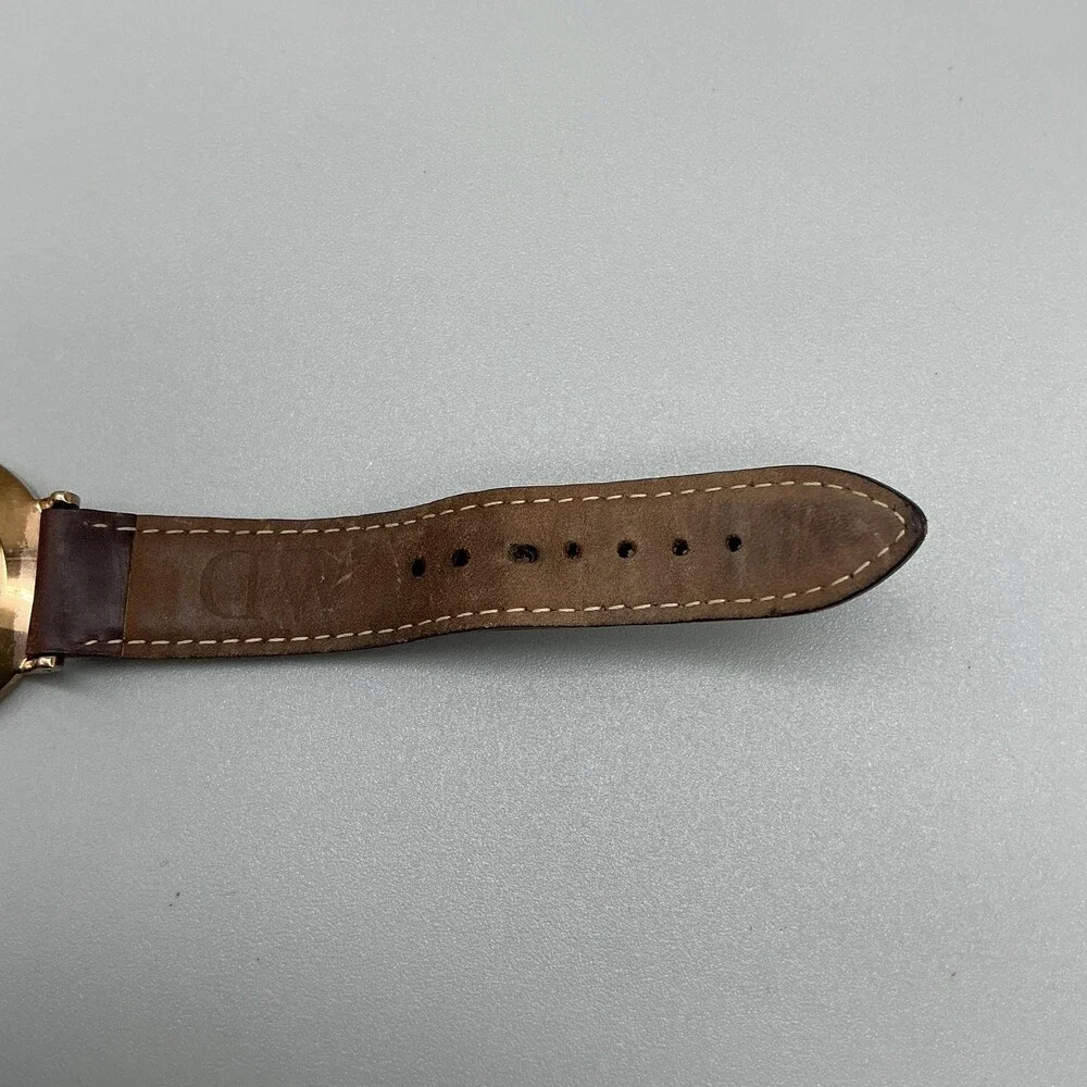 Daniel Wellington Womens Watch 34mm Gold Tone Brown Leather Band New Battery